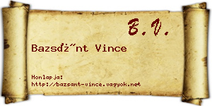 Bazsánt Vince névjegykártya